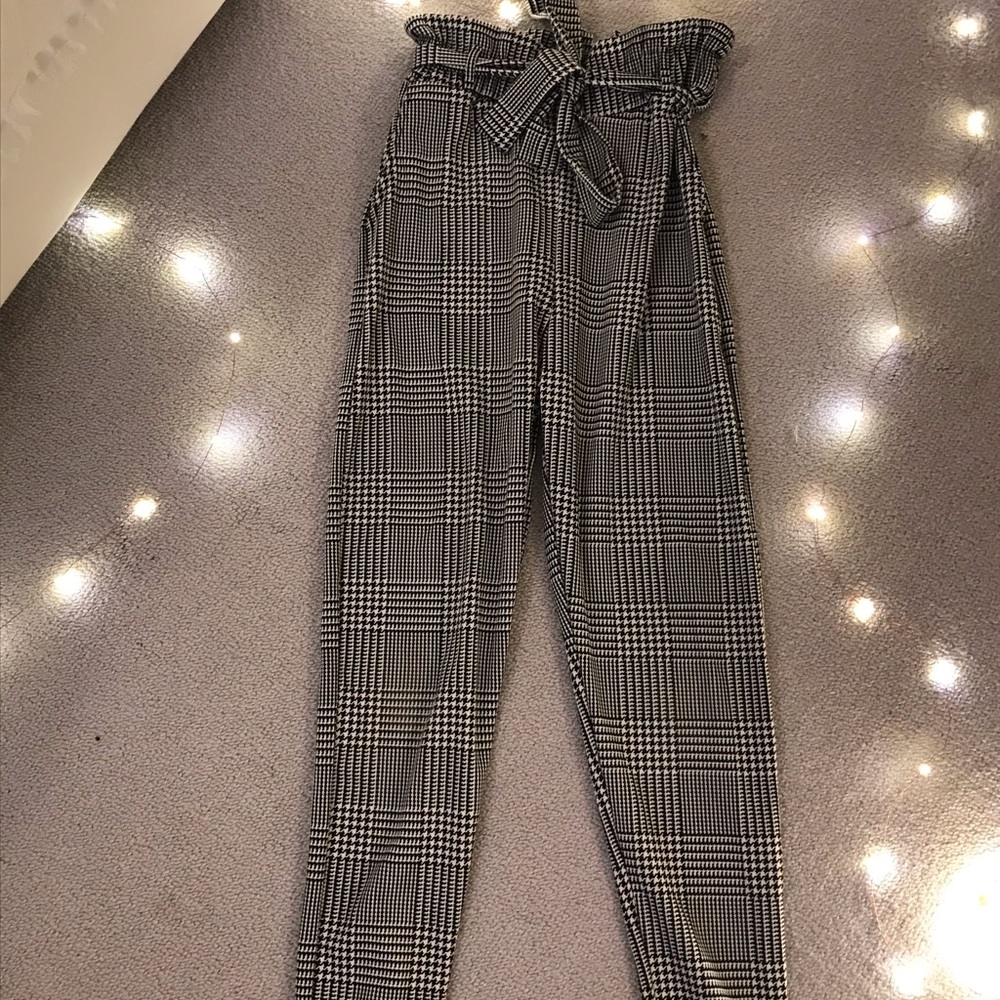 Lasula boutique paper bag checkered trousers